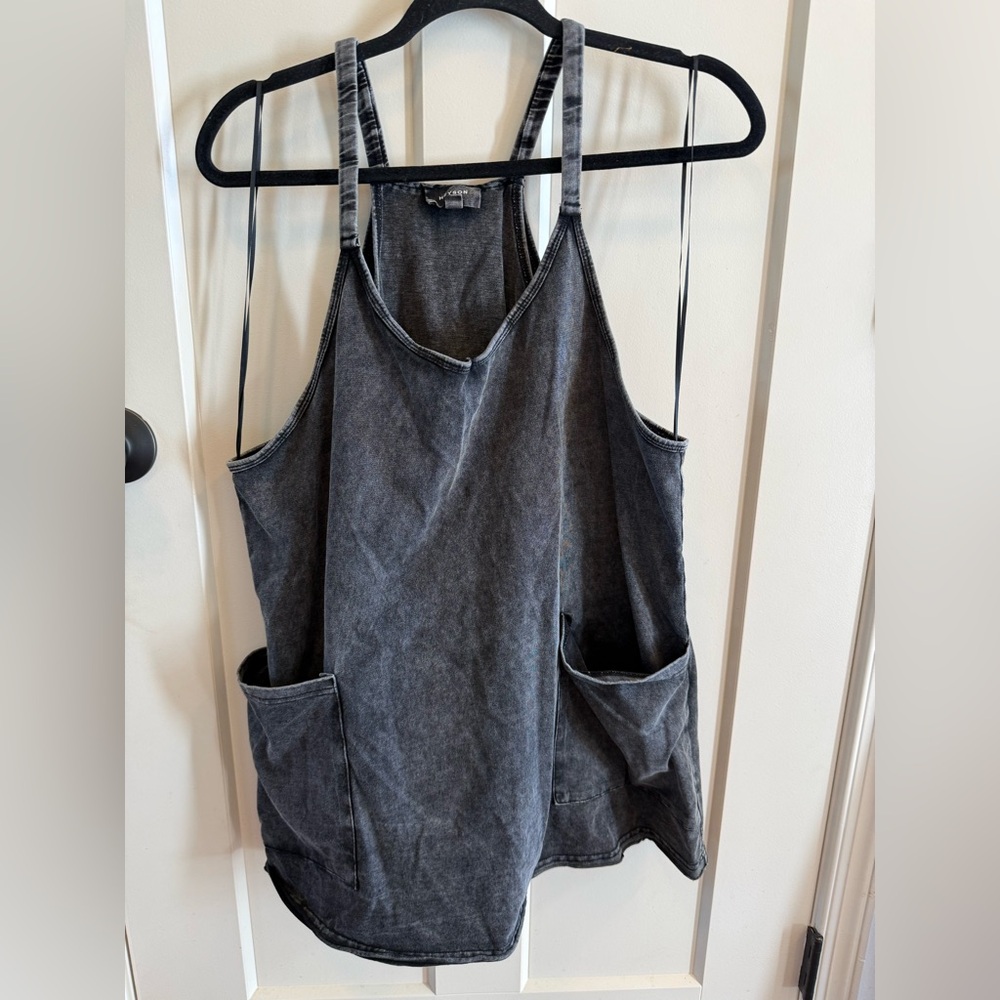 Heyson Women's Black Sleeveless Wide-Leg Romper Pocket Round Neck Size M EUC